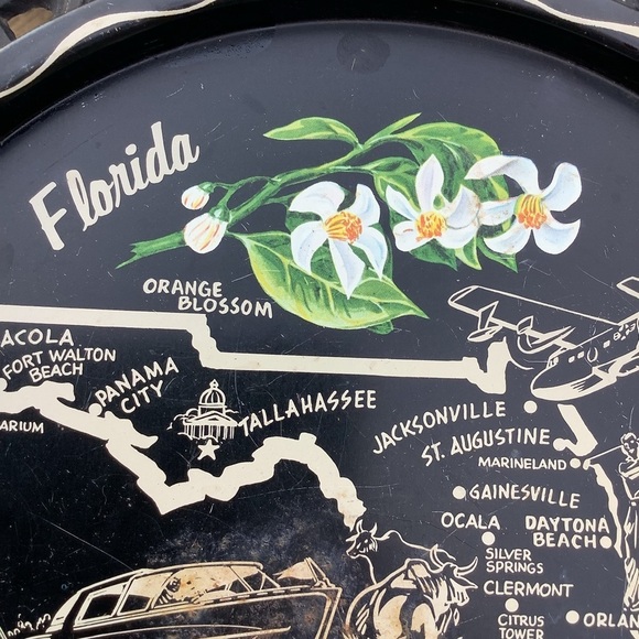 Restyled Repurposed Vintage Florida Souvenir Magnetic Tray & 3 Magnets 1950’s - Picture 6 of 12